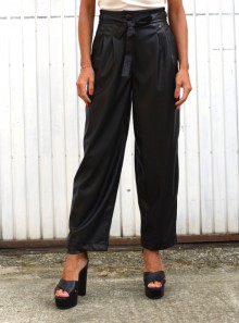 FAUX LEATHER TROUSERS WITH BELT