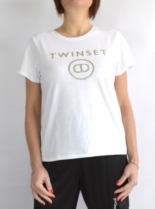 T-SHIRT WITH FRONT LOGO PRINT