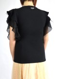 My Twin TWINSET Milano T-SHIRT WITH TULLE SLEEVES - 202MP240A - Tadolini Abbigliamento