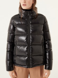LACQUERED-EFFECT DOWN JACKET WITH HIGH COLLAR