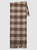 WOOL BLEND SCARF WITH CHECK PATTERN AND SOLID COLOR