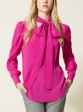 TWINSET Milano SILK BLEND BLOUSE WITH PUSSY BOW - 222TP2102 07183 - Tadolini Abbigliamento