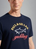 Paul & Shark ORGANIC COTTON T-SHIRT WITH PRINTED LOGO - C0P1006 013 - Tadolini Abbigliamento