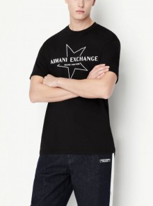 Armani Exchange ORGANIC COTTON T-SHIRT WITH STAR LOGO - 3RZTLCZJ8EZ - Tadolini Abbigliamento