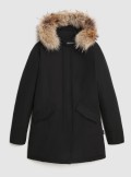 Woolrich ARCTIC PARKA IN RAMAR CLOTH WITH DETACHABLE FUR TRIM - CFWWOU0538FRUT0001 BLK - Tadolini Abbigliamento