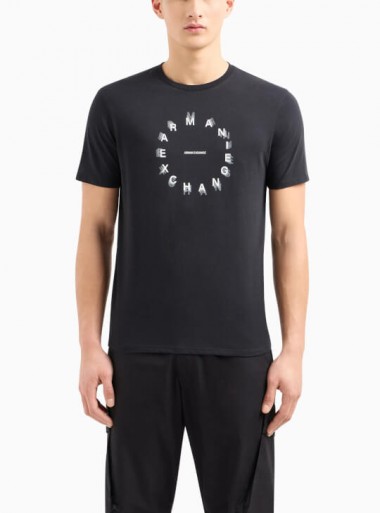 Armani Exchange Regular fit jersey T-shirt with round print - 3DZTBJ 1200 - Tadolini Abbigliamento