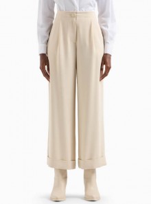 Armani Exchange Wide-leg trousers with turn-up at the bottom in recycled ASV fabric - 3DYP31 1787 - Tadolini Abbigliamento