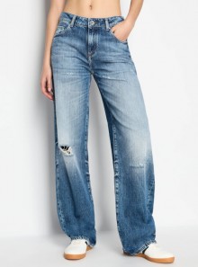 Armani Exchange Jeans relaxed J52 a vita bassa in denim di cotone rigido - 3DYJ52 - Tadolini Abbigliamento