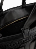 Armani Exchange Straw-effect tote bag with maxi logo - 942689 - Tadolini Abbigliamento