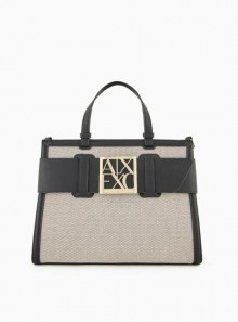 Armani Exchange Tote bag with contrasting inserts and maxi logo - 942689 4R734 - Tadolini Abbigliamento