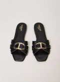 TWINSET Milano Leather slides with Oval T - 241TCT120 - Tadolini Abbigliamento