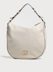 TWINSET Milano Leather-like hobo bag with Oval T - 241TB7134 00282 - Tadolini Abbigliamento