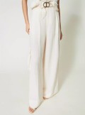TWINSET Milano Wide leg linen blend trousers - 241TP2522 - Tadolini Abbigliamento