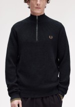 Fred Perry - Maglione a mezza zip con lavorazione goffrata - K8557 102 - Tadolini Abbigliamento