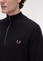 Fred Perry - Waffle stitch half zip jumper - K8557 102 - Tadolini Abbigliamento