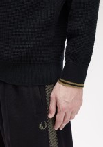 Fred Perry - Maglione a mezza zip con lavorazione goffrata - K8557 102 - Tadolini Abbigliamento