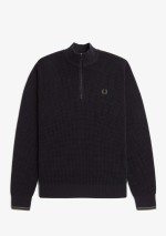 Fred Perry - Maglione a mezza zip con lavorazione goffrata - K8557 102 - Tadolini Abbigliamento