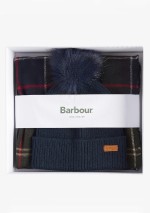 Barbour - Dover beanie & Hailes scarf gift set - LGS0054 TN11 - Tadolini Abbigliamento