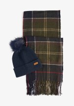 Barbour - Dover beanie & Hailes scarf gift set - LGS0054 TN11 - Tadolini Abbigliamento