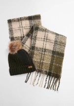Barbour - Set regalo berretto e sciarpa tartan Saltburn - LGS0077 GN51 - Tadolini Abbigliamento