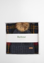 Barbour - Saltburn beanie & tartan scarf gift set - LGS0077 TN69 - Tadolini Abbigliamento