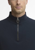 Barbour - Felpa con zip corta in piquè interlock - MOL0686 NY91 - Tadolini Abbigliamento