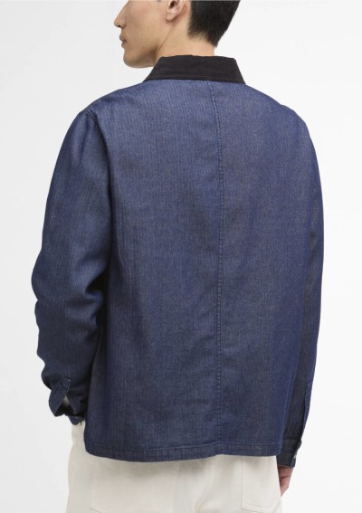 Barbour International - Overshirt Piligan in denim con motivo a spina di pesce - MOS0472 - Tadolini Abbigliamento