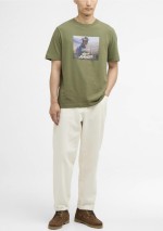 Barbour International - T-shirt con stampa Walde - MTS1584 OL31 - Tadolini Abbigliamento