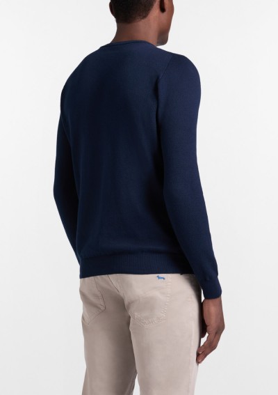 Harmont & Blaine - Crewneck pullover with 3D processing - HRQ083030763 801 - Tadolini Abbigliamento