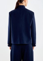 Vicolo - Blazer gessato collo alto bottoni araldici - TAB1107 - Tadolini Abbigliamento