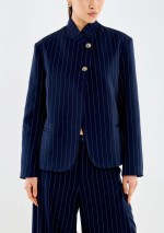 Vicolo - Blazer gessato collo alto bottoni araldici - TAB1107 - Tadolini Abbigliamento