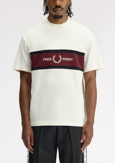 Fred Perry - T-shirt con inserto ricamato - M2405 560 - Tadolini Abbigliamento
