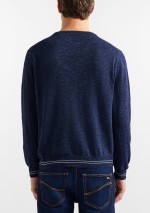 Harmont & Blaine - Cotton-linen blend crew neck pullover with tweed effect - HRQ413030990801 - Tadolini Abbigliamento