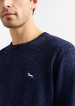 Harmont & Blaine - Cotton-linen blend crew neck pullover with tweed effect - HRQ413030990801 - Tadolini Abbigliamento