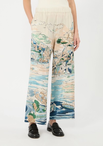 Weekend Max Mara - Pantalone crop in seta stampata - 5136026106 - WKDCURVA - Tadolini Abbigliamento