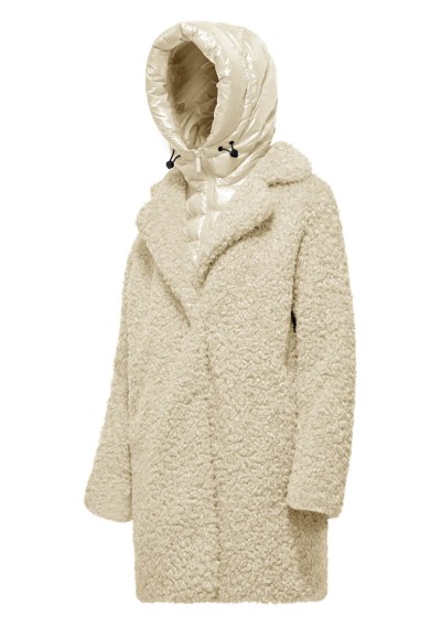 Bomboogie - Odessa Overcoat - Cappotto lungo in ecopelliccia effetto agnellino - CW6570TSFC6 161 - Tadolini Abbigliamento