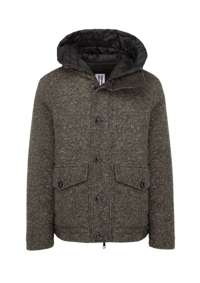 Bomboogie - Short coat with hood in ribbed knit - GM9814TWBAC - Tadolini Abbigliamento